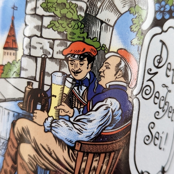 German style beer drinking mug tall and heavy USA collectable ceramic stoneware - Picture 4 of 8